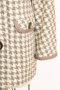 1960s Wool Jacket Houndstooth Mod Coat S