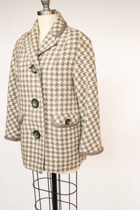 1960s Wool Jacket Houndstooth Mod Coat S