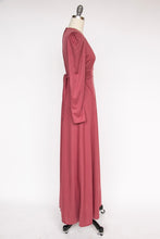 Load image into Gallery viewer, 1970s Maxi Gown Jersey Dress Mauve Knit S