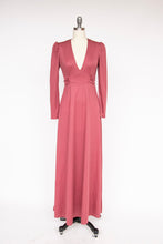 Load image into Gallery viewer, 1970s Maxi Gown Jersey Dress Mauve Knit S