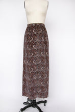 Load image into Gallery viewer, 1970s Velvet Maxi Full Skirt Printed Paisley S