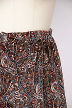 Load image into Gallery viewer, 1970s Velvet Maxi Full Skirt Printed Paisley S