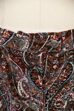 Load image into Gallery viewer, 1970s Velvet Maxi Full Skirt Printed Paisley S