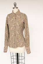 Load image into Gallery viewer, 1970s Blouse Dagger Collar Paisley Top S