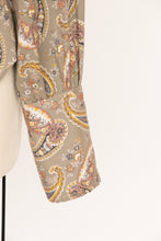 Load image into Gallery viewer, 1970s Blouse Dagger Collar Paisley Top S