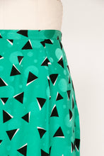 Load image into Gallery viewer, 1980s Silk Skirt Emerald Printed M