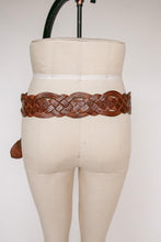 Load image into Gallery viewer, Vintage 1970s Belt Braided Brown Leather Woven