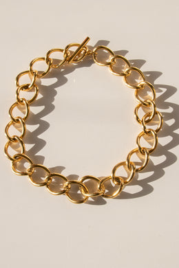 Vintage Monet Chain Necklace Gold Oversized Chocker 1960s