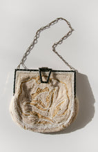 Load image into Gallery viewer, Antique 1920s Purse Beaded Velvet Sterling Inlay Deco