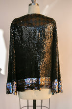 Load image into Gallery viewer, 1980s Sequined Top Harlequin Embellished Cardigan M / L