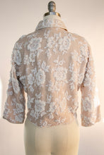 Load image into Gallery viewer, 1950s Cropped Sweater Lace Beaded Wool Knit Cardigan S