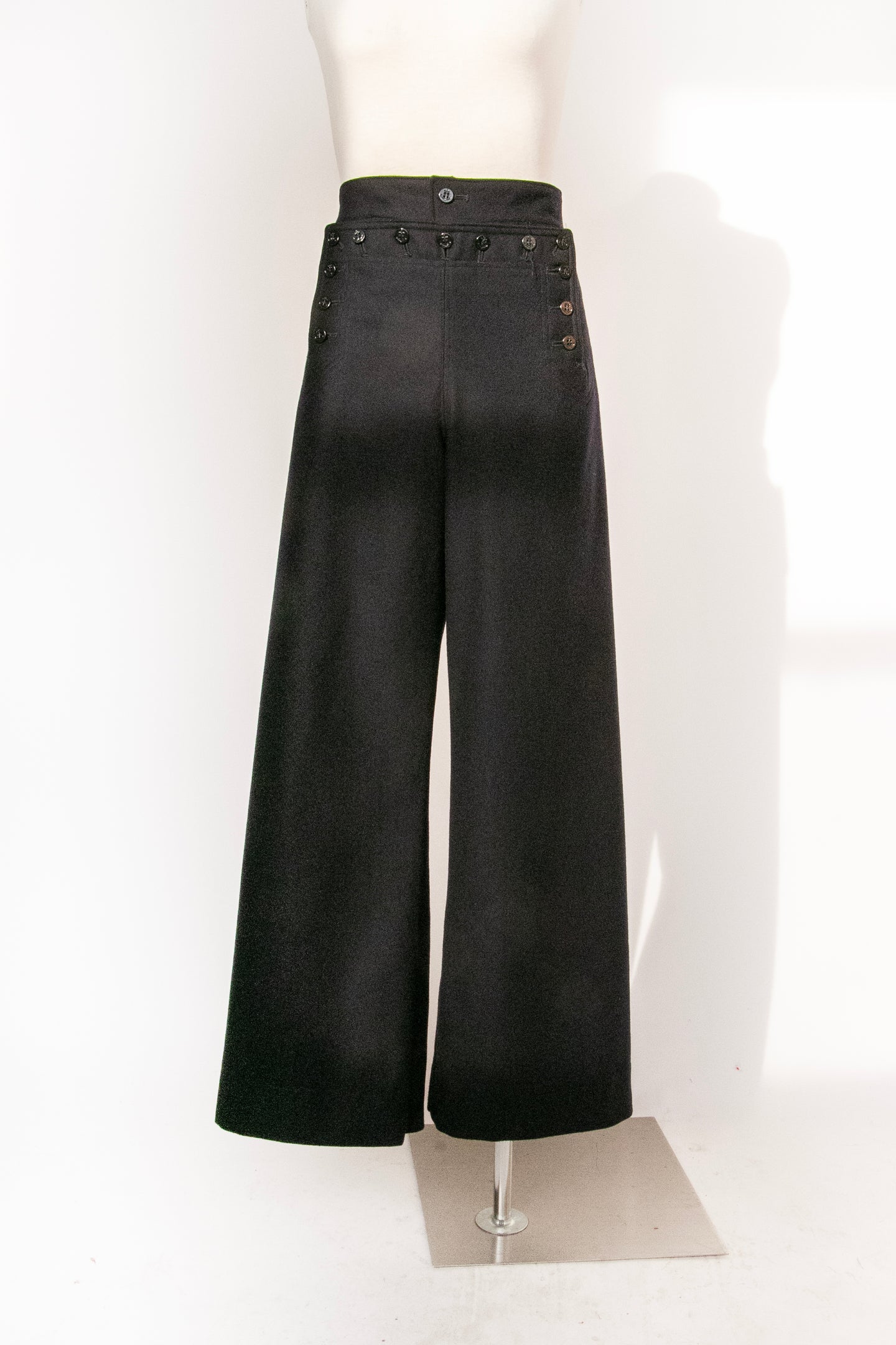 1950s Sailor Pants Wool High Waist Wide Leg