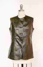 Load image into Gallery viewer, 1960s Leather Vest Tunic Top Brown S