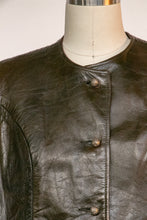 Load image into Gallery viewer, 1960s Leather Vest Tunic Top Brown S