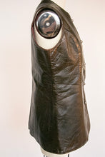 Load image into Gallery viewer, 1960s Leather Vest Tunic Top Brown S