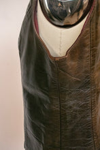 Load image into Gallery viewer, 1960s Leather Vest Tunic Top Brown S