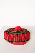 Load image into Gallery viewer, Vintage 1970s Beret Wool Knit Plaid Scottish Hat Cap