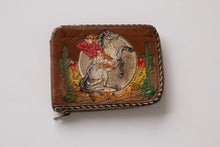 Load image into Gallery viewer, 1950s Wallet Tooled Leather Western Cowboy Floral