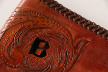 Load image into Gallery viewer, 1970s Wallet Tooled Leather Western Floral B Monogram