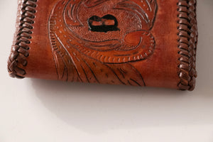 1970s Wallet Tooled Leather Western Floral B Monogram