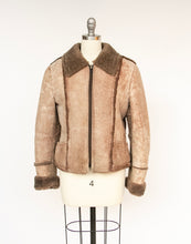 Load image into Gallery viewer, 1970s Shearling Cropped Jacket Sheepskin Brown S