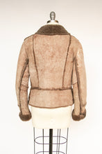 Load image into Gallery viewer, 1970s Shearling Cropped Jacket Sheepskin Brown S