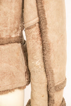 Load image into Gallery viewer, 1970s Shearling Cropped Jacket Sheepskin Brown S