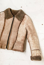 Load image into Gallery viewer, 1970s Shearling Cropped Jacket Sheepskin Brown S