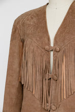 Load image into Gallery viewer, 1990s Fringe Suede Jacket Western Leather Coat L