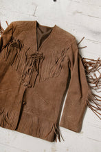 Load image into Gallery viewer, 1990s Fringe Suede Jacket Western Leather Coat L