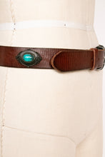 Load image into Gallery viewer, 1990s Belt Leather Glass Cabochon Y2K L