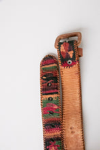 Load image into Gallery viewer, 1990s Belt Kilim Wool Woven Leather