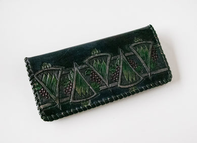 1970s Wallet Tooled Leather Western Floral