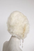 Load image into Gallery viewer, 1960s Hat Rabbit Fur Bonnet Hood Apres Ski Ties