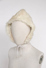 Load image into Gallery viewer, 1960s Hat Rabbit Fur Bonnet Hood Apres Ski Ties