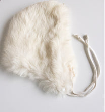 Load image into Gallery viewer, 1960s Hat Rabbit Fur Bonnet Hood Apres Ski Ties