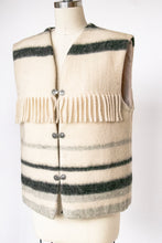 Load image into Gallery viewer, 1960s Norwegian Wool Sweater Vest Striped Fringe