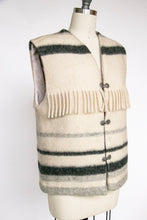 Load image into Gallery viewer, 1960s Norwegian Wool Sweater Vest Striped Fringe