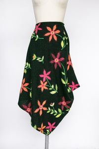 Y2K Skirt Ischiko Floral Embroidered Asymmetric Woven M