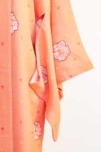 1960s Haori Silk Printed Peach Lounge Robe