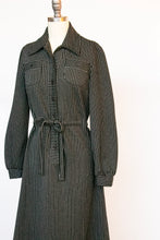 Load image into Gallery viewer, 1970s Dress Striped Knit Shirtfront S