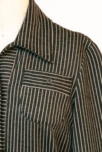 Load image into Gallery viewer, 1970s Dress Striped Knit Shirtfront S