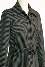 Load image into Gallery viewer, 1970s Dress Striped Knit Shirtfront S