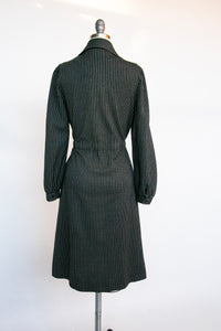 1970s Dress Striped Knit Shirtfront S