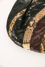 Load image into Gallery viewer, 1980s Clutch Purse Snake Skin + Leather Bag