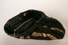 Load image into Gallery viewer, 1980s Clutch Purse Snake Skin + Leather Bag