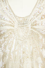 Load image into Gallery viewer, 1920s Dress Deco Sheer Netting Gelatin Sequin Beaded S