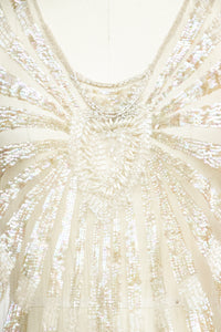 1920s Dress Deco Sheer Netting Gelatin Sequin Beaded S