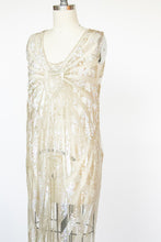 Load image into Gallery viewer, 1920s Dress Deco Sheer Netting Gelatin Sequin Beaded S