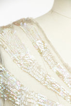 Load image into Gallery viewer, 1920s Dress Deco Sheer Netting Gelatin Sequin Beaded S